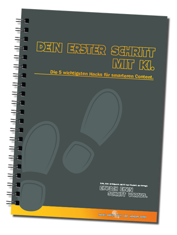 "Dein erster Schritt mit KI." - Das ist der Titel des aktuellen Leadmagneten.
